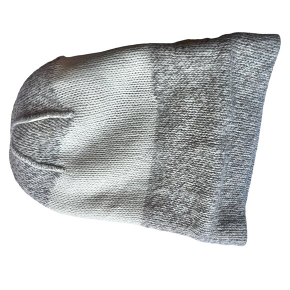 EccoRaggs Wool Blend Beanie Hat Knitted Gray Beige - Picture 4 of 7
